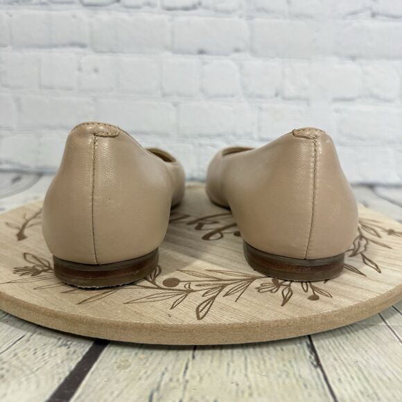 Marc Fisher Flats Loafer Women Size 10 Beige Slip On Pointed Leather Shoes - Picture 4 of 10
